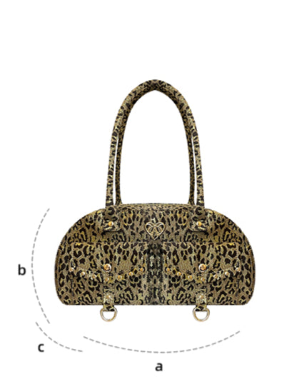 Leopard Print Baguette Shoulder Handbag