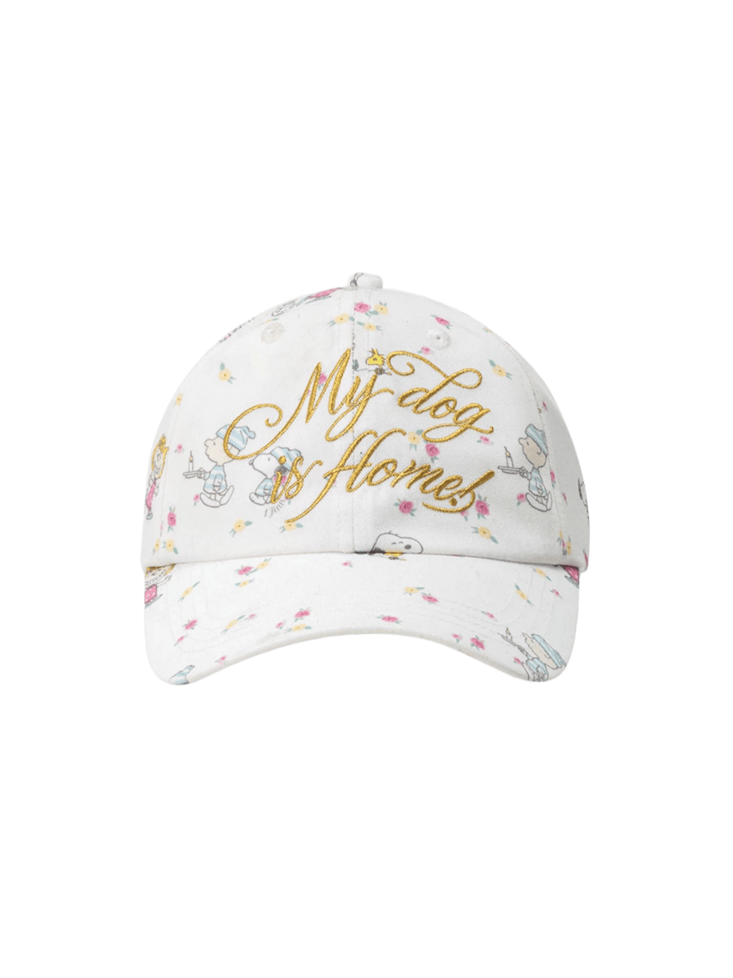Snoopy Floral Embroidered Baseball Cap 1Jinn Studio