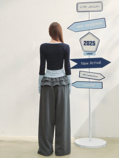 Striped Two-piece Contrast Color Cardigan - CHINASQUAD