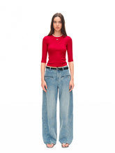 Contrast-Trimmed Mid-sleeve T-shirt - CHINASQUAD