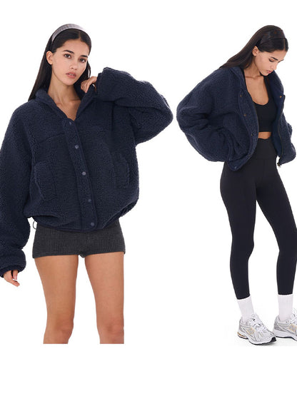 Double-Layer Fleece Oversized Jacket