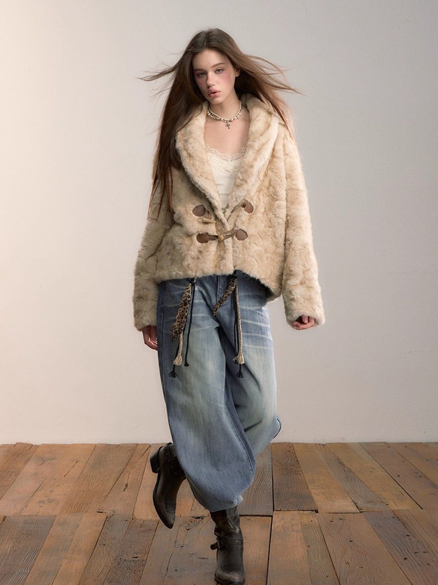 Reversible Faux Fur Toggle Jacket