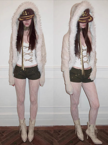 Crystal Bone U-Neck Cropped Camisole