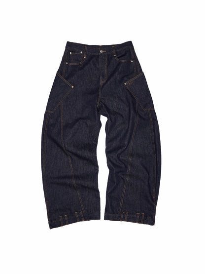Embroidered Low-waist Loose Wide-leg Pants