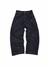 Raw Denim Wide-Shoulder Waist-Cinching Jacket Set - CHINASQUAD