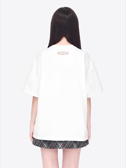 Tarot Bear Graphic Oversized T-Shirt