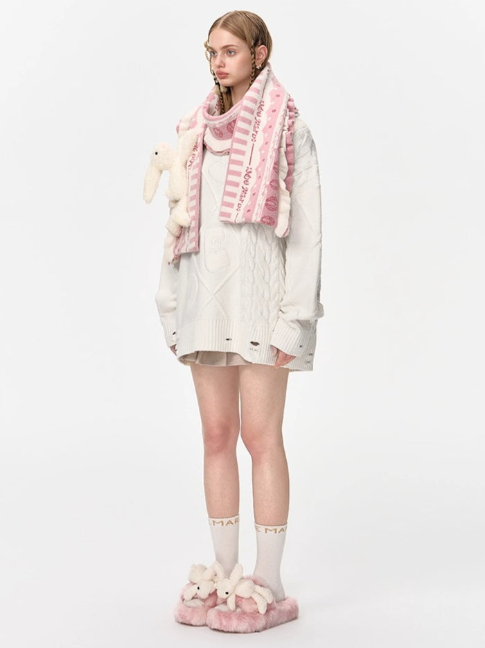 Layered Knit Cake Scarf