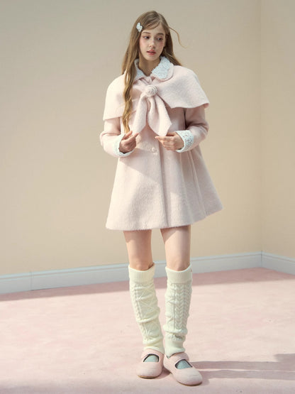 Rose Cape Wool-Blend Coat