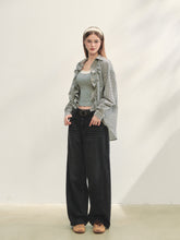 Checkered Contrast Hem Drawstring Pleated Shirt - CHINASQUAD