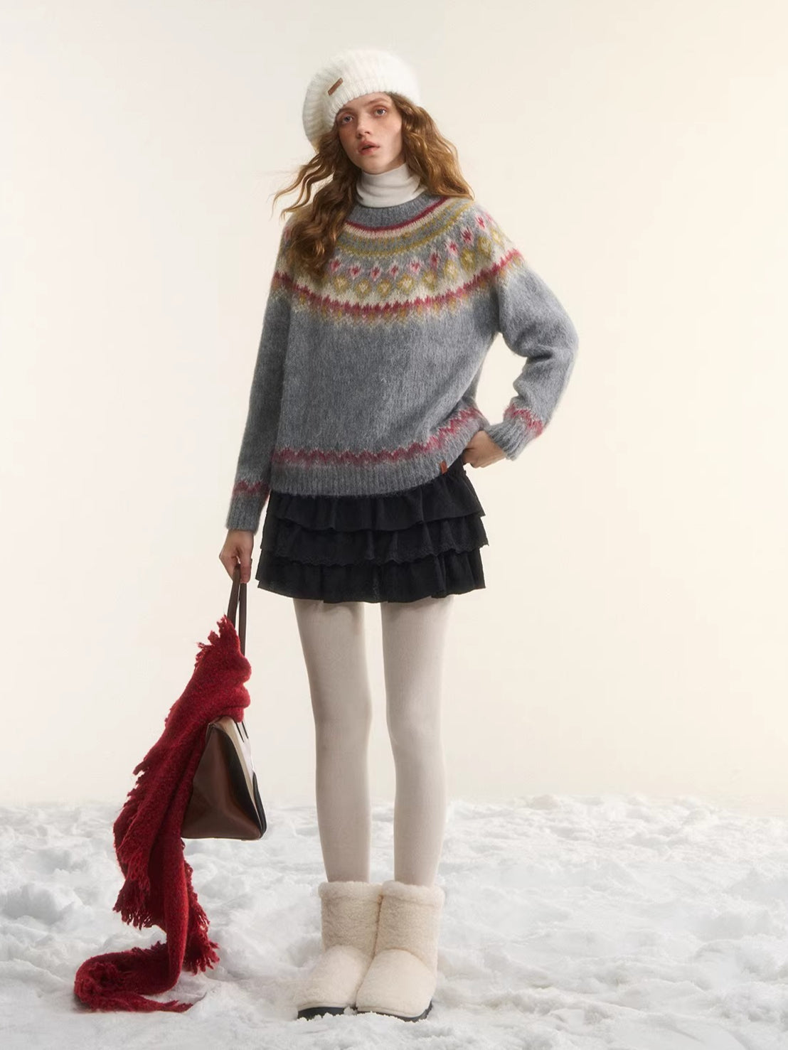 Tiered High-Waist A-Line Puff Skirt