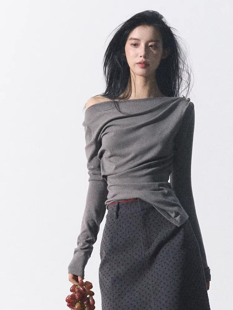One-Shoulder Waist-Defining Knit Base Layer