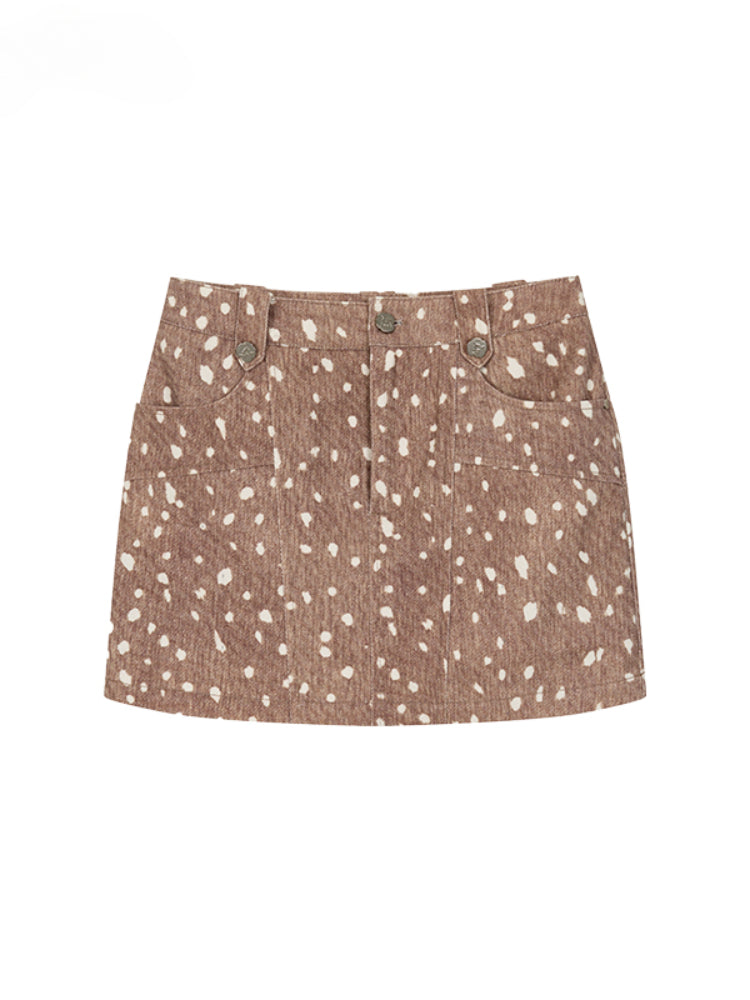 Irregular Polka Dot A-Line Skirt