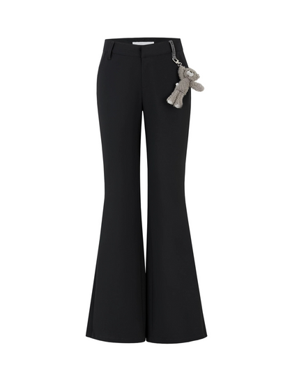 Pleated Flared Tailored Trousers