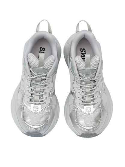 COMPASS WAVE Retro Jogging Shoes In Gray