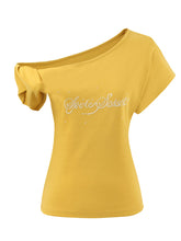 Pearl Waist - Cinching Off-Shoulder T-shirt - CHINASQUAD