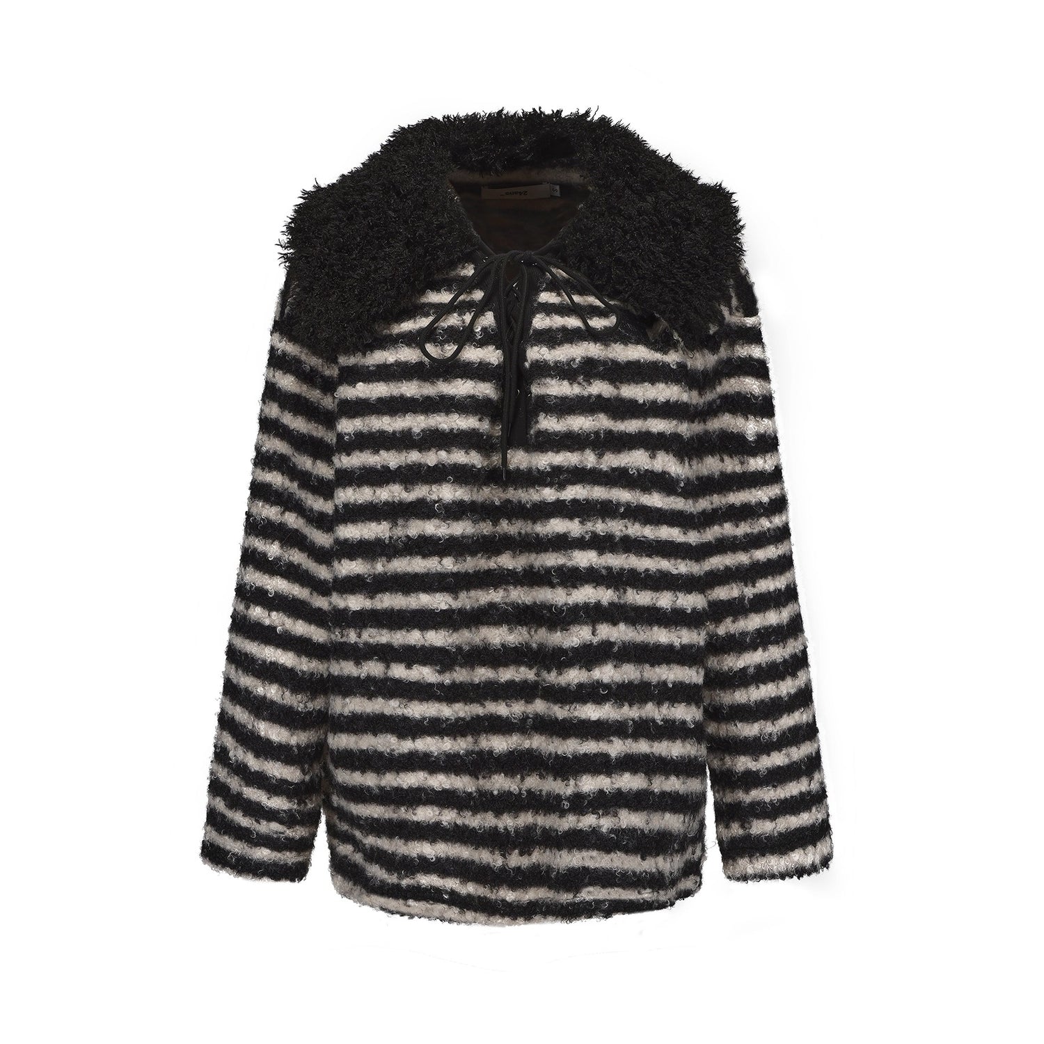 Detachable Collar Striped Knit Sweater