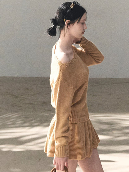 Off-Shoulder Long-Sleeve Mini Dress