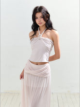 Twist Tie Halter Crop Top & Skirt Set - CHINASQUAD