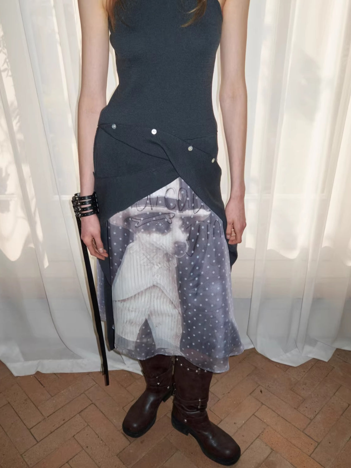 Layered Sheer Chiffon A-Line Midi Skirt