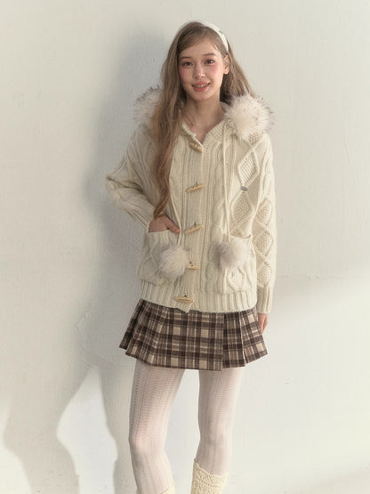 Textured Cable-Knit Wool Sweater