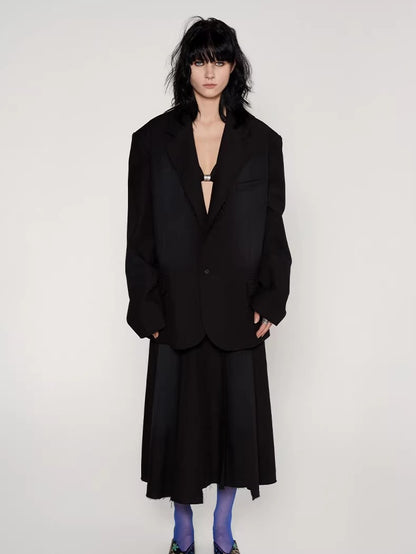 Vintage Washed Fringe-Edge Casual Blazer