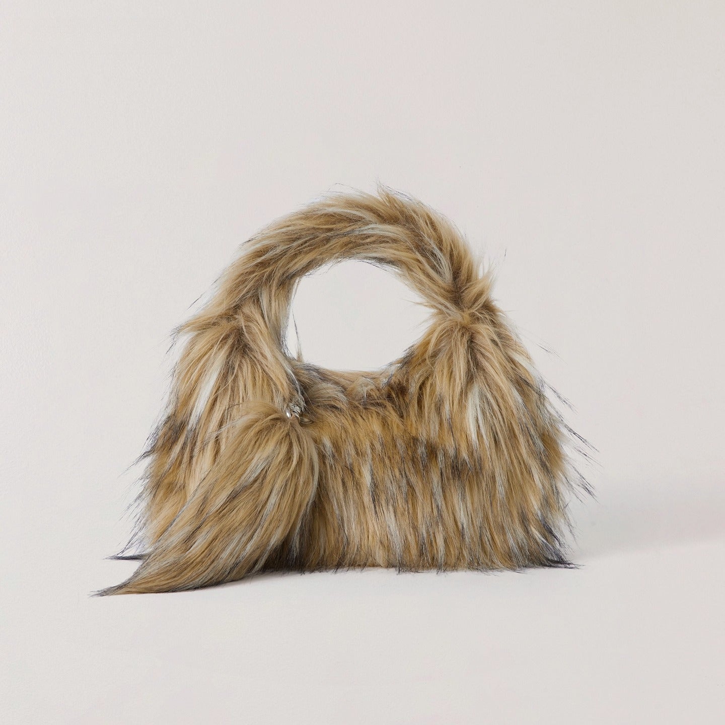 Cross Relic Faux Fur Stone Bag