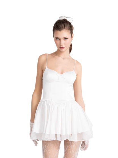 Backless Bow Corset Strap Mini Dress