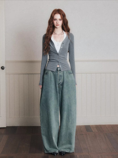 Layered Halter Camisole &amp; Knit Cardigan Set