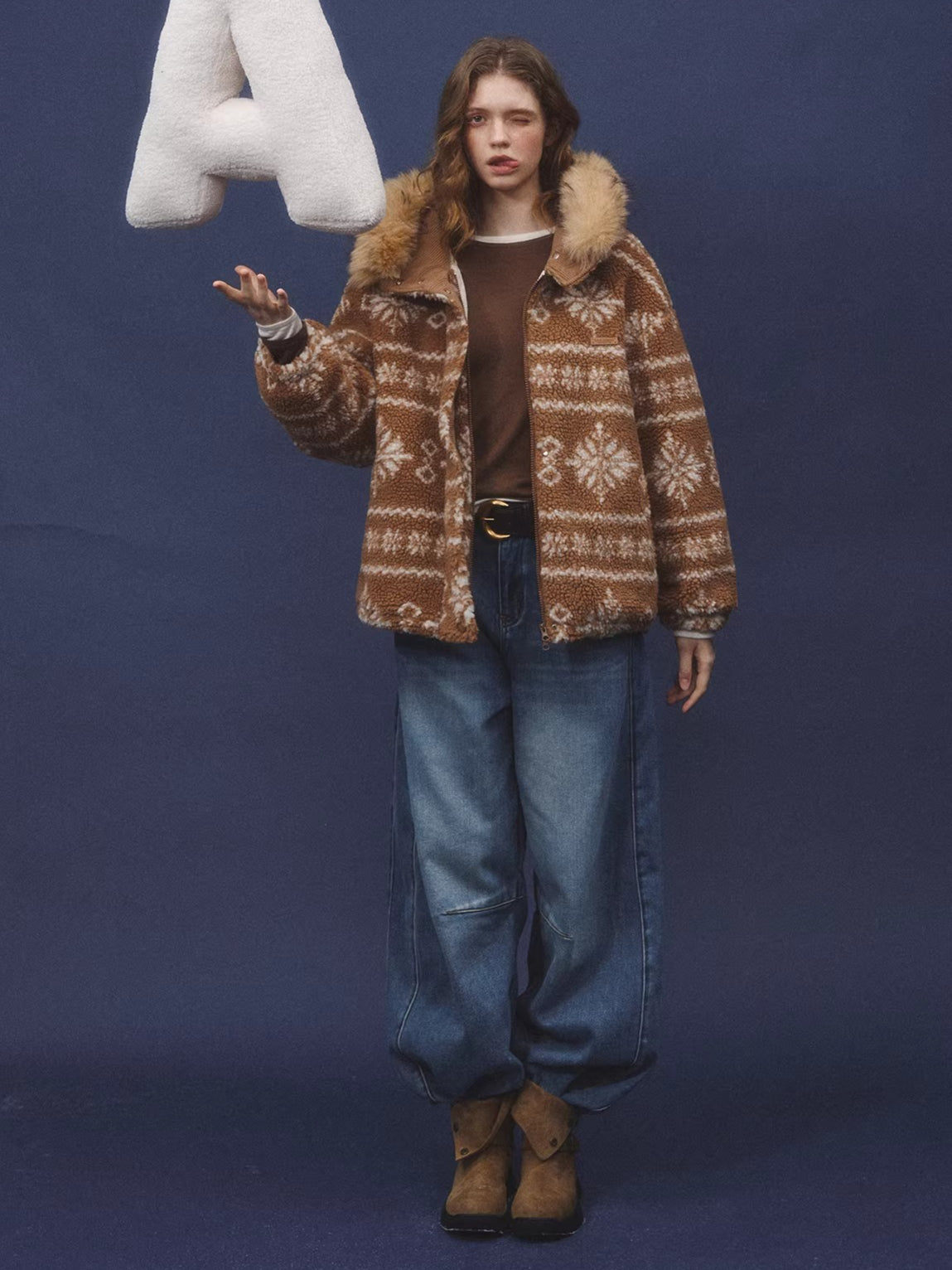 Fur Collar Fleece Hooded Jacket