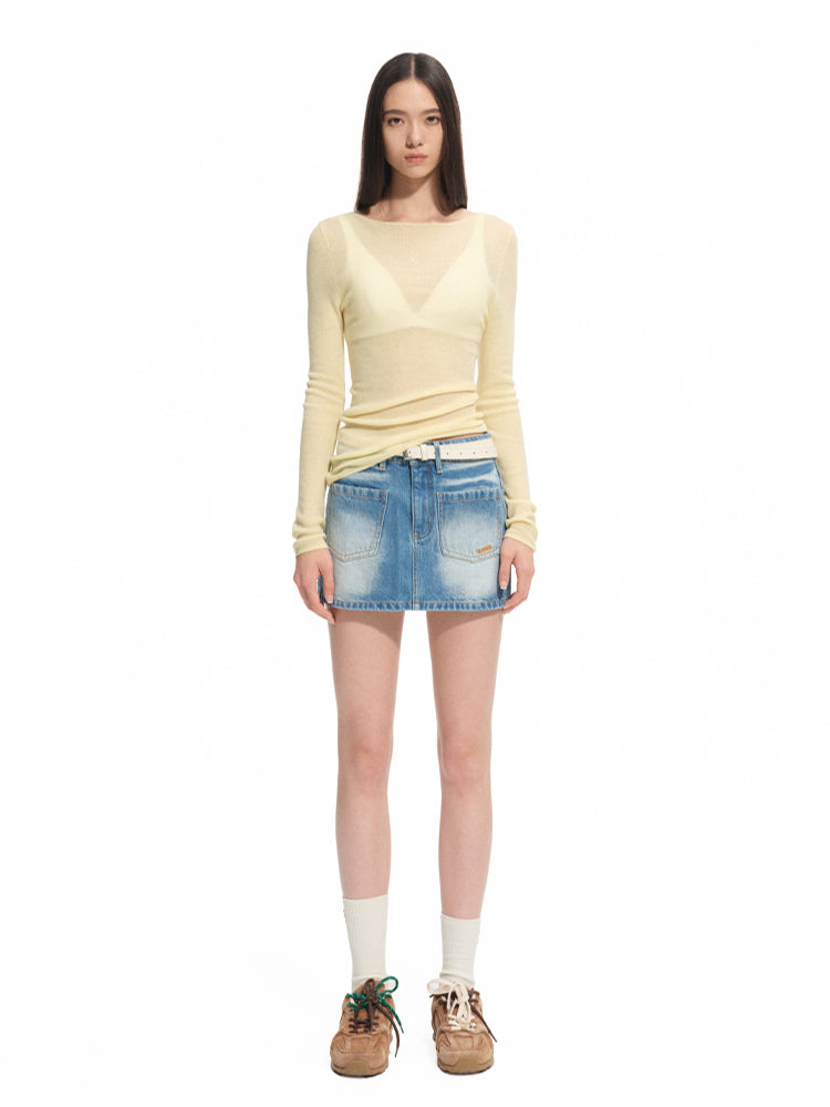 Wool Thin Crewneck Long-sleeve Blouse - CHINASQUAD