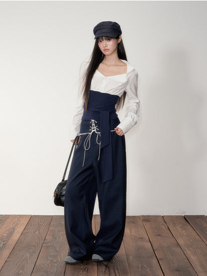 Navy Color-Blocking Shirt &amp; Pants Set - CHINASQUAD