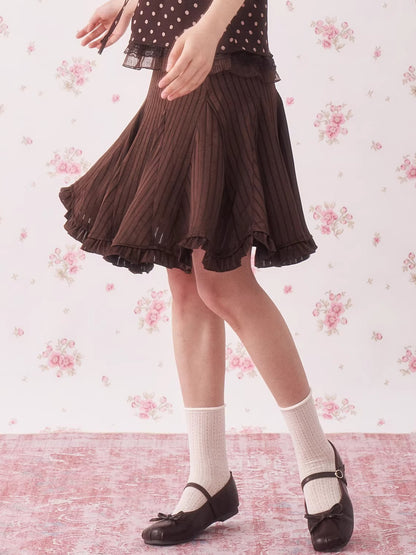 Vintage Asymmetrical Pleated Mini Skirt