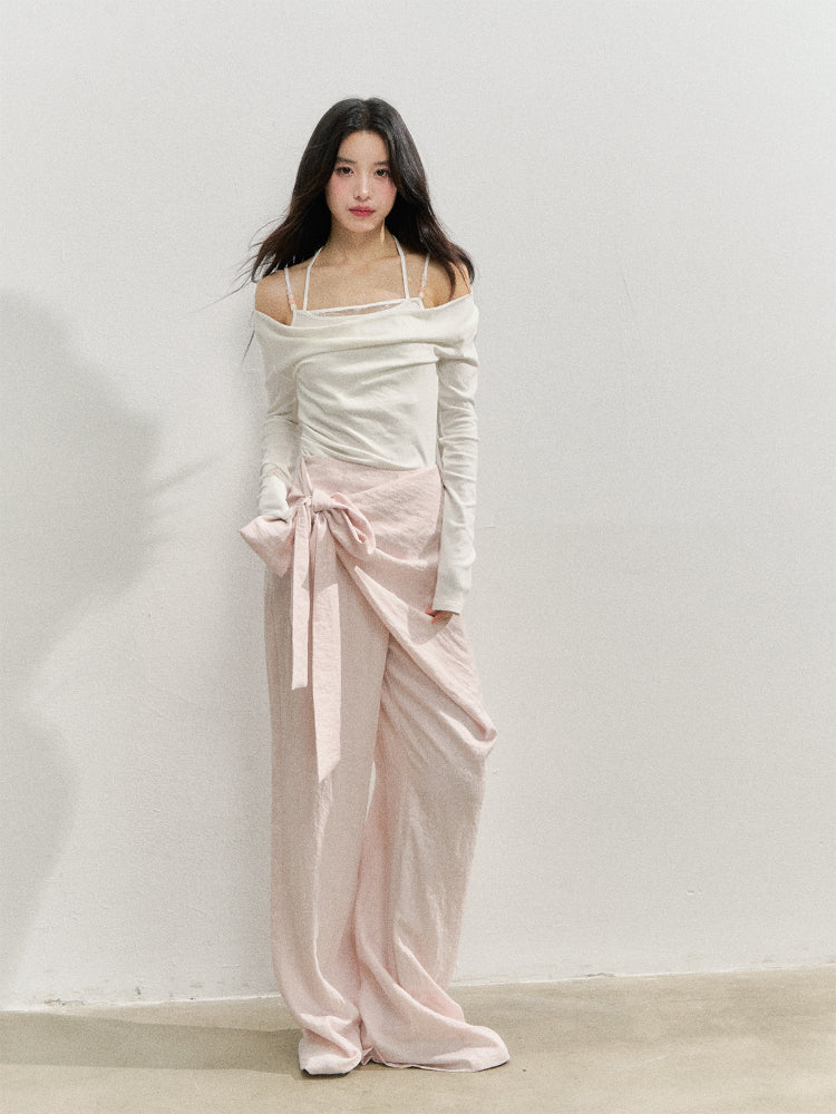Creamy Pink Apron-Designed Sun-Protective Pants - CHINASQUAD