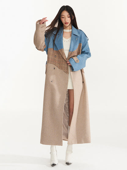 Plaid Belted Wool Coat