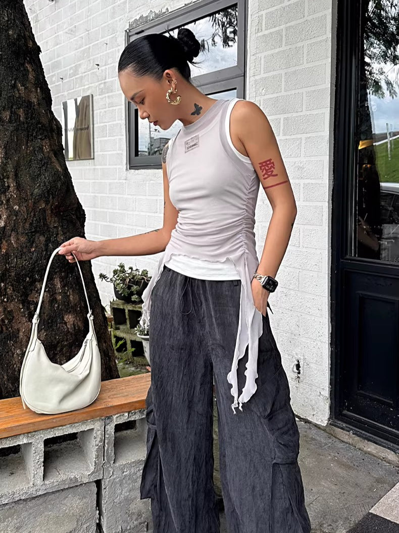 Relaxed TENCEL™ Wide-Leg Utility Pants