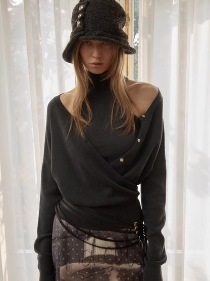 Vintage Tweed Ruched Bucket Hat