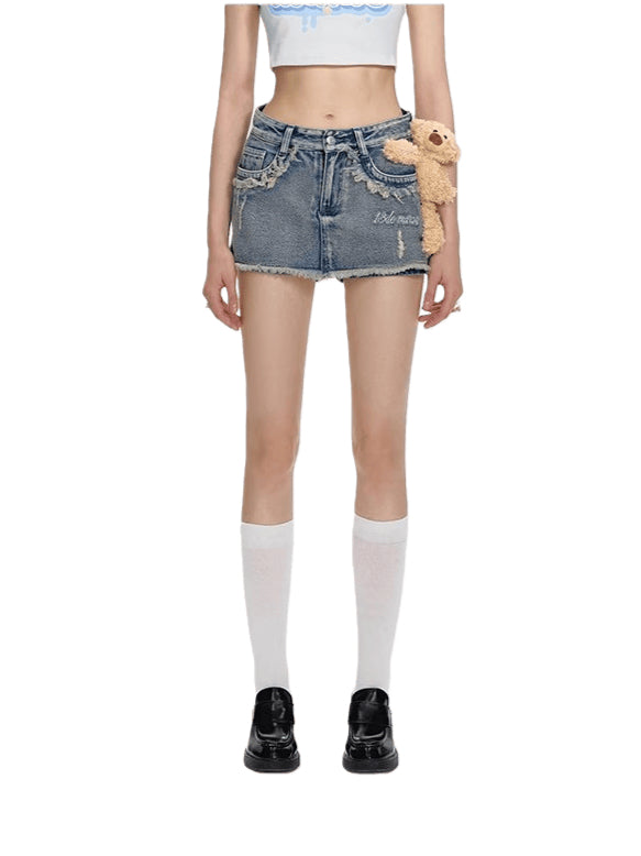 Vintage Washed Denim Short