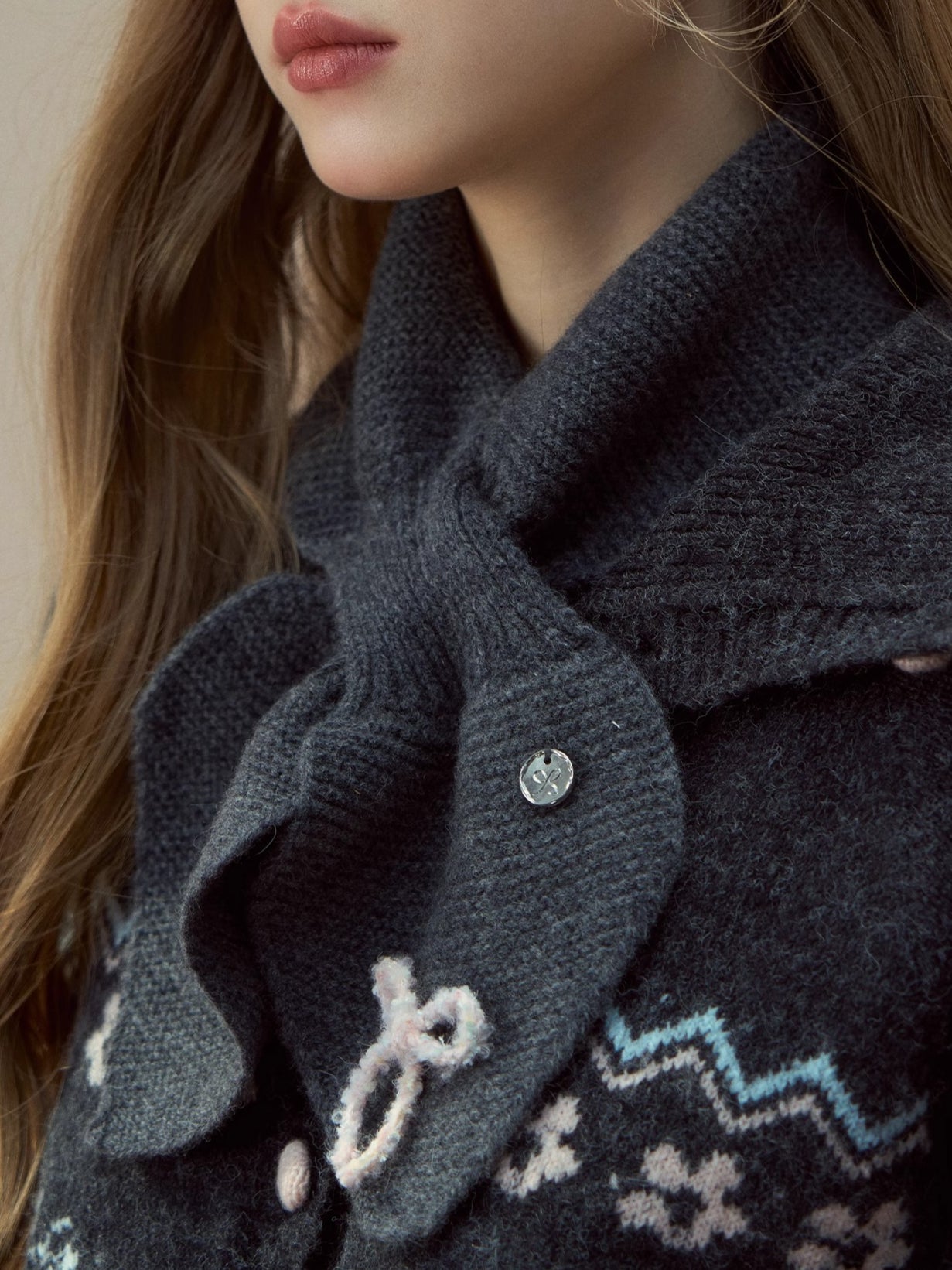 100% Wool Bow Scarf