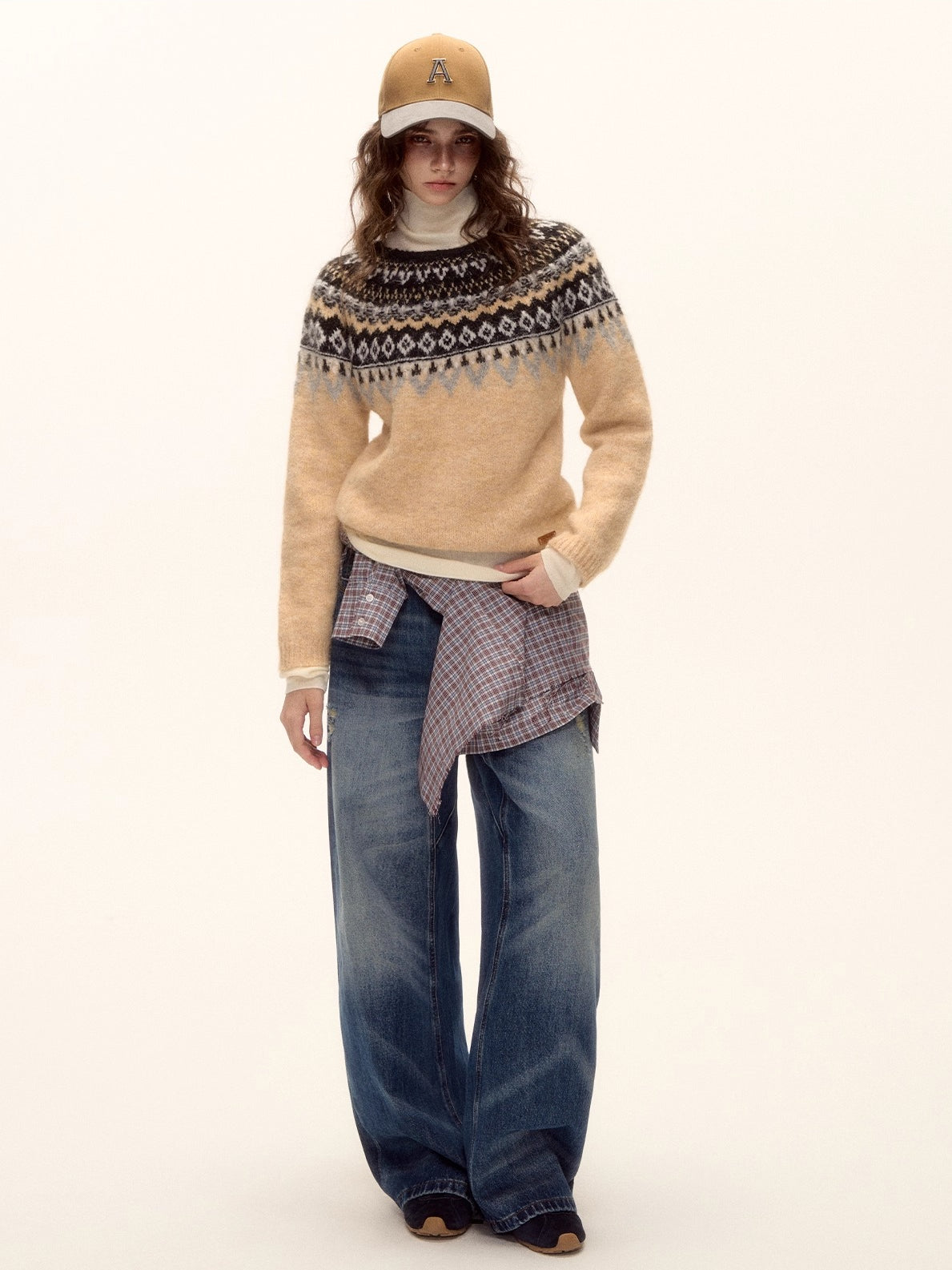 Wool-Blend Fair Isle Knit Sweater