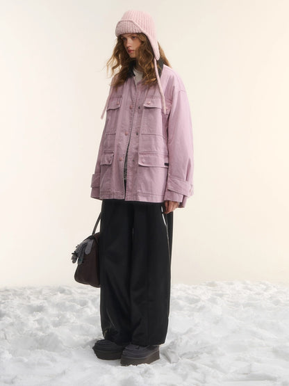 Panelled Slimming Black Curved-Leg Pants