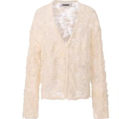 Mohair–Alpaca Cable-Knit Cardigan