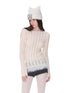 Cable-Knit Faux-Fur Trim Fitted Sweater - CHINASQUAD