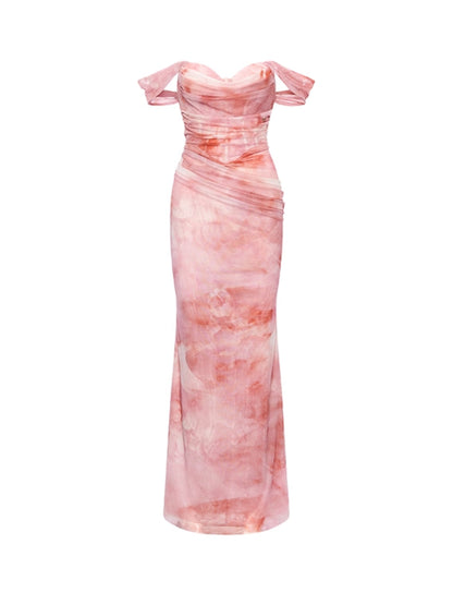 Ariel One-shoulder Pleated &amp; Gradient-dyed Dress - CHINASQUAD