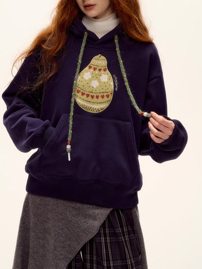 Brushed Fair Isle Knit Hoodie