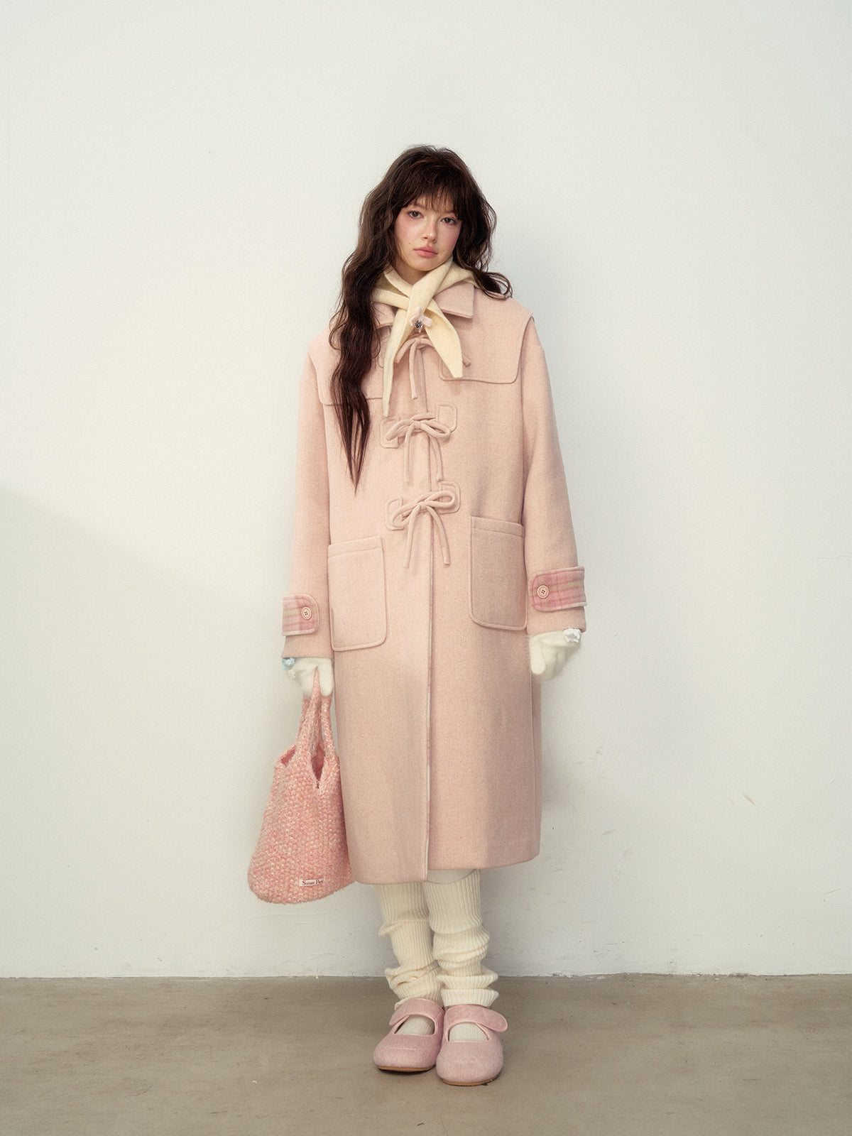 Wool Bow Toggle Coat