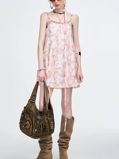 Pink Floral A-Line Camisole Dress
