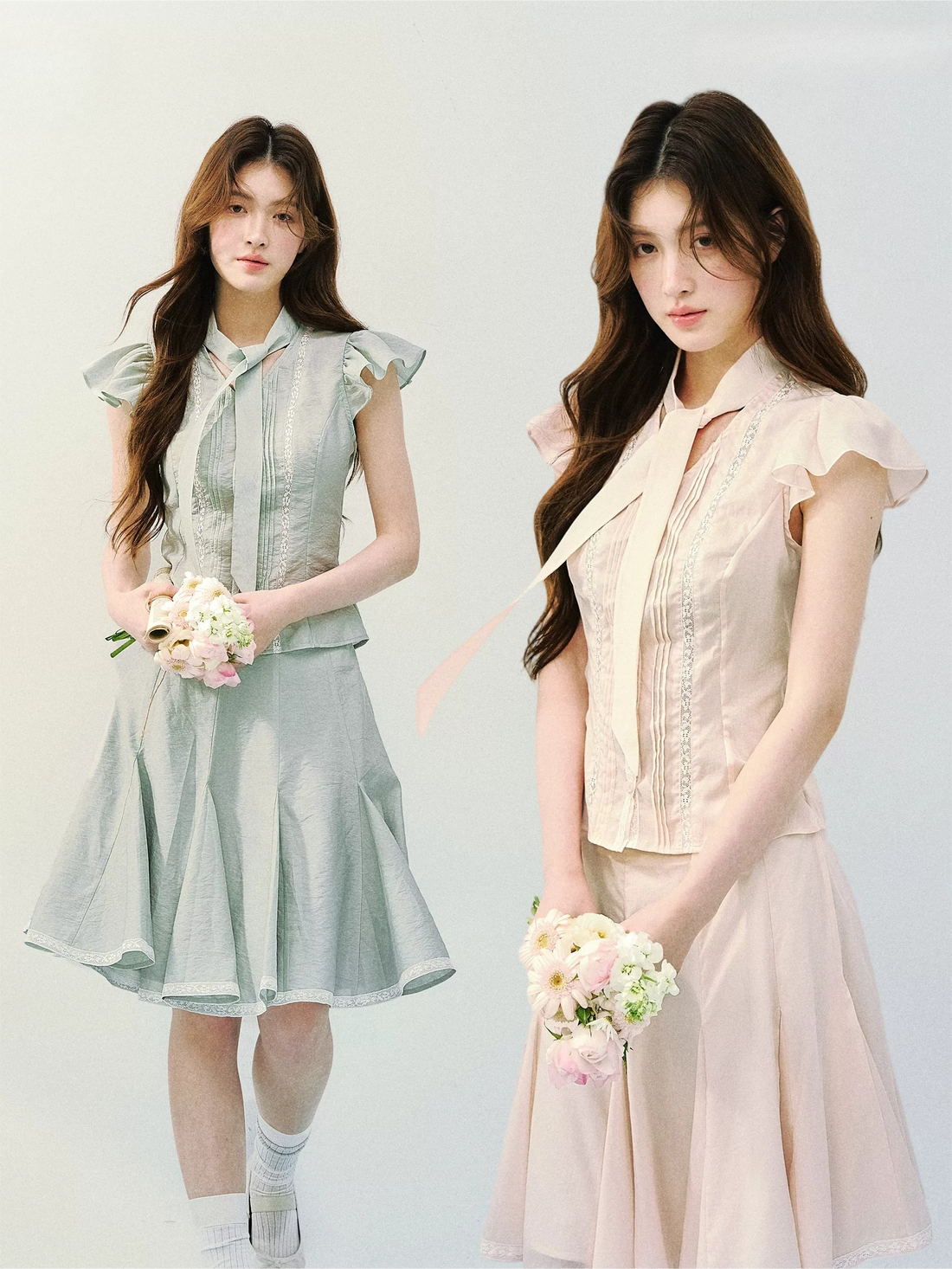 Mint Whisper Silk Blend Two-Piece Set