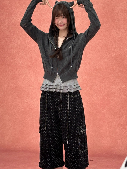 Vintage Washed Cropped Denim Pants