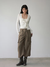 White Single-breasted Knitted Cardigan - CHINASQUAD