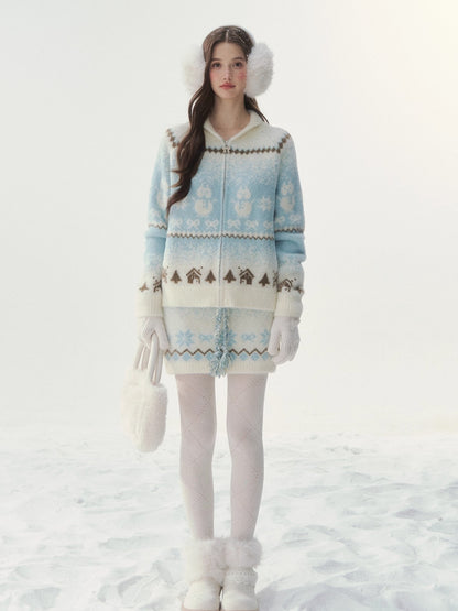 Snow Cabin Knit Sweater &amp; Skirt Set